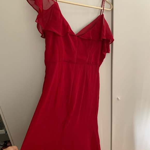 Elegant burgundy wedding bridesmaid dress - Picture 6 of 16